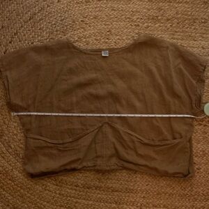 Crop length Frond Top Linen